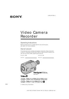 Sony CCD TRV 212 E manual. Camera Instructions.